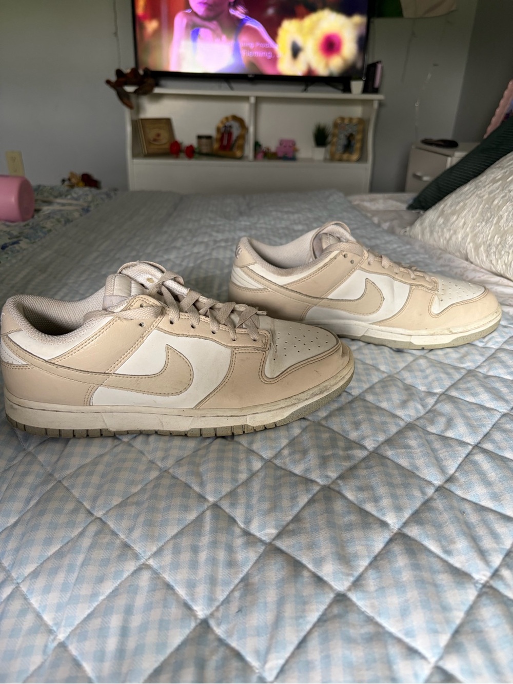 Nike Low-Top Sneakers in Cream & White